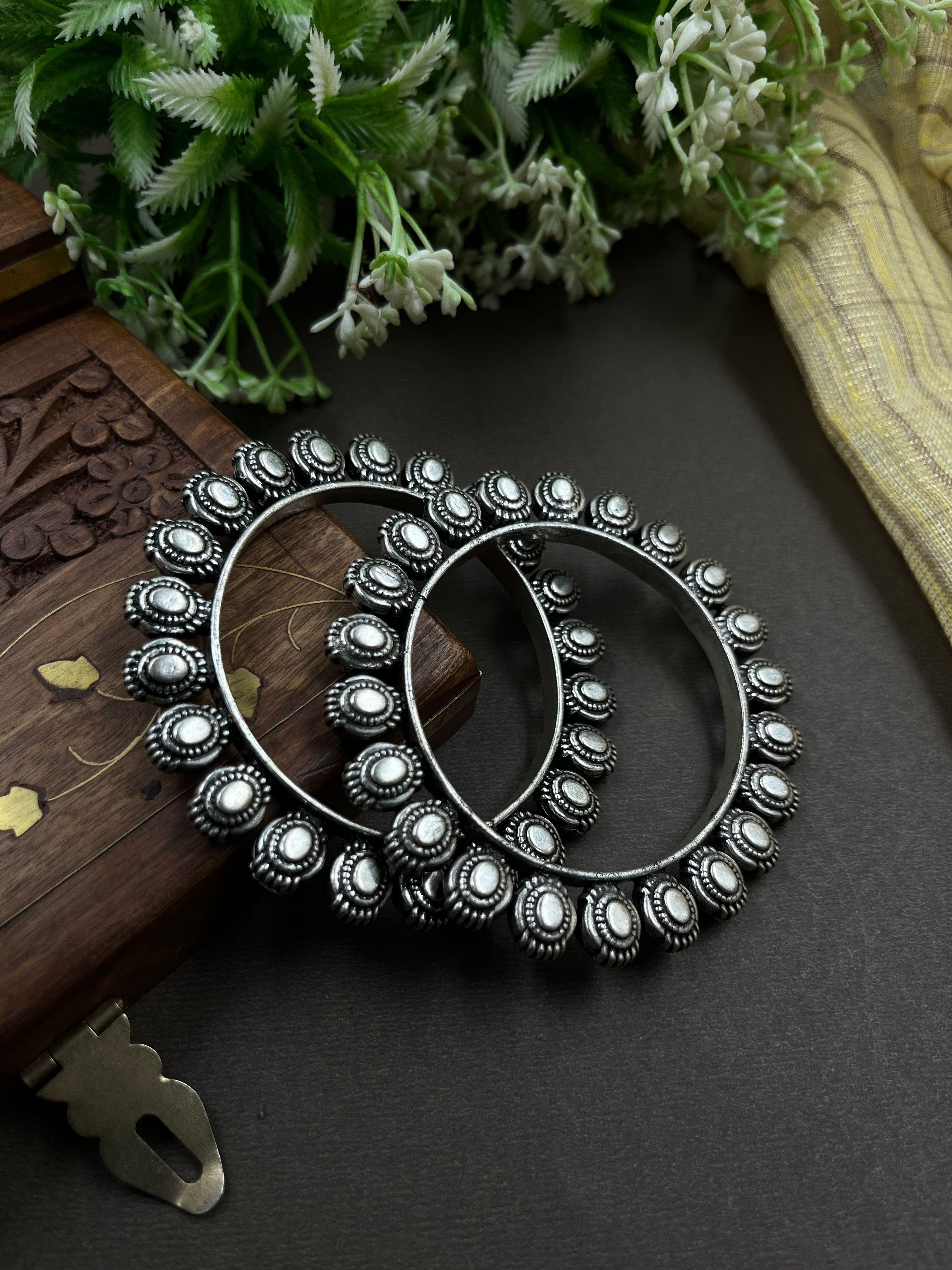 GHAZAL SILVER OXIDISED JEWELLERY SET COMBO