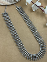 Load image into Gallery viewer, SOUMYA 3 LINE SILVER OXIDISED NECKLACE JEWELLERY SET COMBO