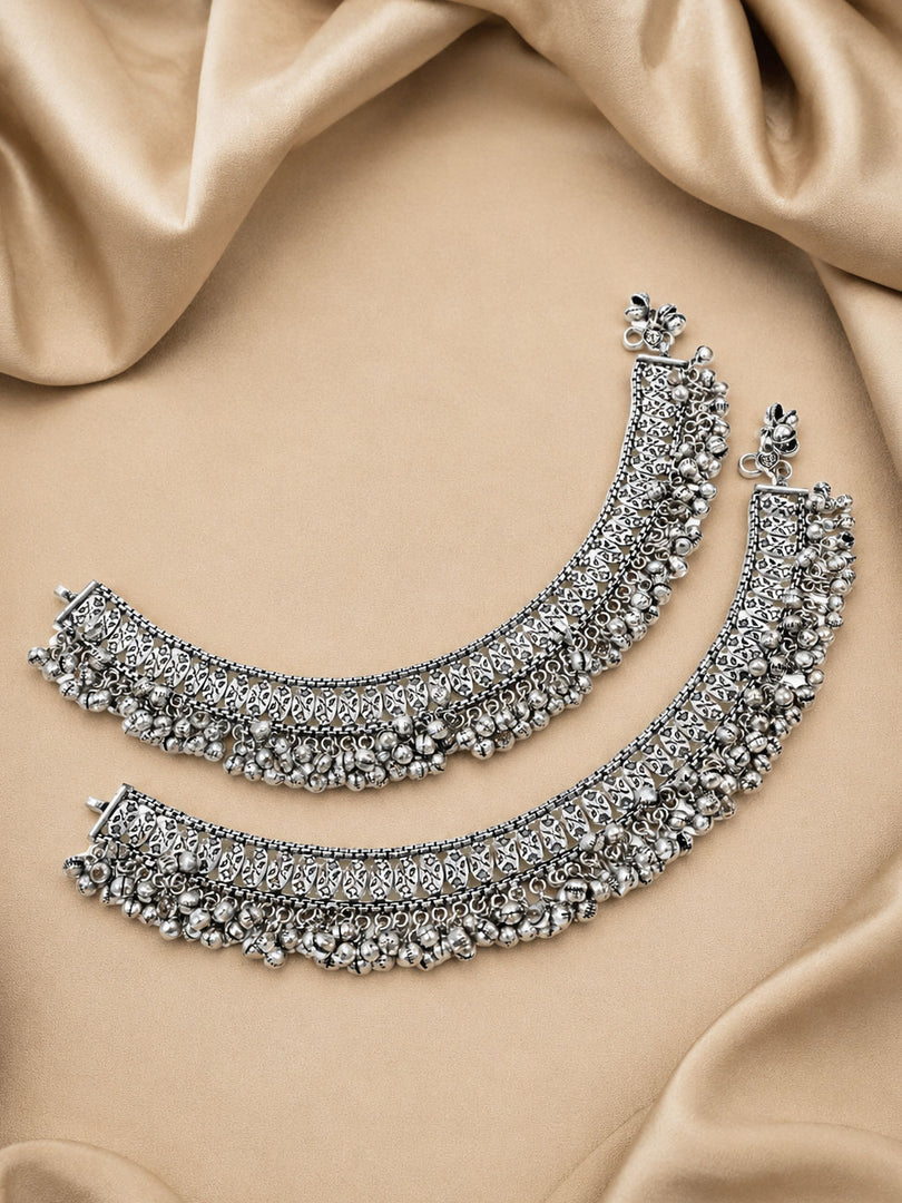 Silver Plated Ghungroo Anklet