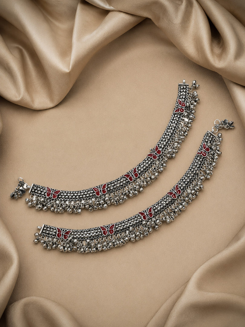 Butterfly Silver Plated Anklet