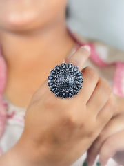 ANANYA DESIGNER OXIDISED SILVER RING