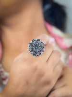 Load image into Gallery viewer, SHANAYA DESIGNER OXIDISED SILVER  RING