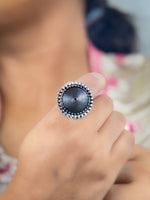 Load image into Gallery viewer, RITIKA DESIGNER OXIDISED SILVER RING